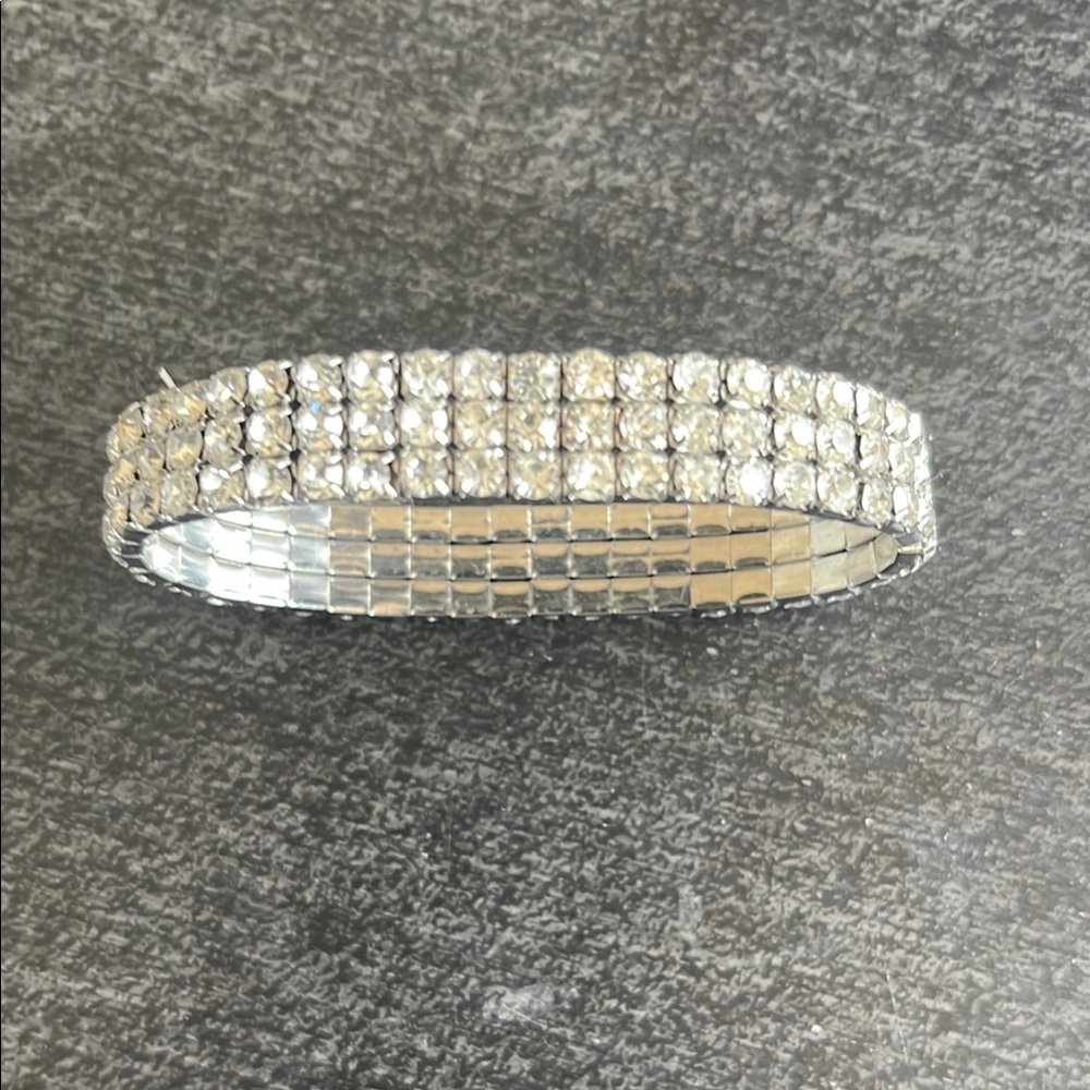 Silver Rhinestone Bracelet - Picture 2 of 8